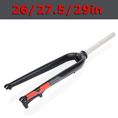 Mountain Bike Fork : Advanced AM TG1 MTB Front Fork Aluminum Alloy Mountain Hard Fork Mountain Horse 26 27.5 29 Inch Front Suspension Forks - 28.6 Straight Pipe, A-pillar Pure Dish, Fork Width 100, Red ( Color : Red )