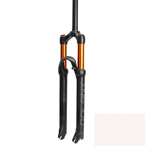 Mountain Bike Fork : AIFCX Mountain Bike Front Fork, with Rebound Adjustment Air Suspension Fork, Aluminum Alloy, Straight Tube Double Shoulder Control, Travel 100mm, for Cycling Bicycle MTB, Gold-26IN