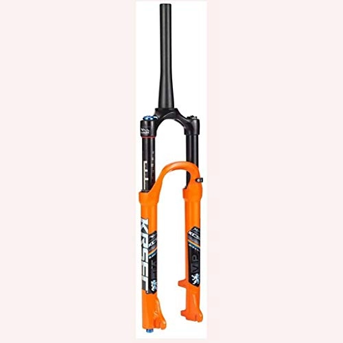 Mountain Bike Fork : AIFCX MTB Bicycle Suspension Fork Air Fork, 26 / 27.5 / 29 In Mountain Bike Front Fork with Rebound Adjustment Tapered Steerer Double Shoulder Control, Gas Shock Absorber Aluminum Alloy, Gold-27.5in