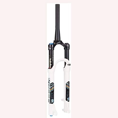 Mountain Bike Fork : AIFCX MTB Bicycle Suspension Fork Air Fork, 26 / 27.5 / 29 In Mountain Bike Front Fork with Rebound Adjustment Tapered Steerer Double Shoulder Control, Gas Shock Absorber Aluminum Alloy, White-27.5in