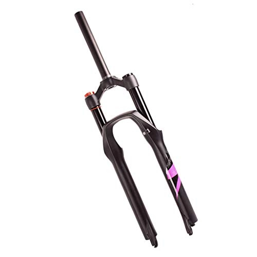 Mountain Bike Fork : AIFCX MTB Bicycle Suspension Fork Gas Fork Bicycle Shock Absorber 26 / 27.5 / 29 Bicycle Suspension Forks Mountain Bike Fork Straight Steerer Double Shoulder Control, Purple-26in
