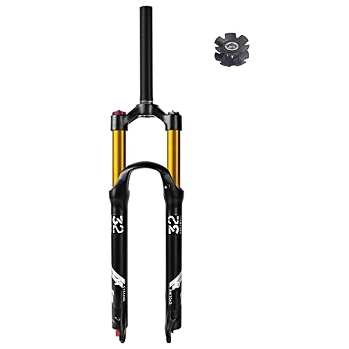 Mountain Bike Fork : aiNPCde 26 / 27.5 / 29 Inch Air MTB Front Fork 140mm Travel, 1-1 / 8" Straight / Tapered Mountain Bike Fork Rebound Adjust Disc Brake QR 9mm (Color : Straight Manual Lockout, Size : 29 inch)