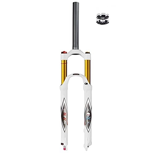 Mountain Bike Fork : aiNPCde 26 27.5 29 inch Bicycle Air MTB Front Fork White, Ultralight Rebound Adjust FO01-RK21 Straight / Tapered Tube Mountain Bike Suspension Fork Travel 140mm