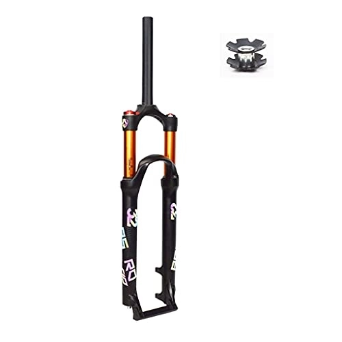 Mountain Bike Fork : aiNPCde 26 / 27.5 / 29 Inch MTB Bike Forks, Pneumatic Front Fork Travel 120mm Bicycle Forks Suspension QR 9mm Disc Brake Mountain Bike Accessories (Shape : Straight-ML, Size : 26inch)