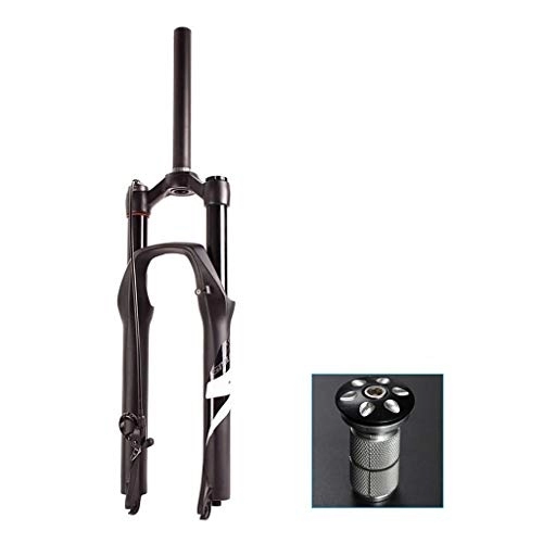Mountain Bike Fork : aiNPCde 26 27.5 29 Inch Suspension Forks MTB Bike Air Fork Remote Lockout 120MM Travel with Expanded Core and Top Cap and Screws - Black (Color : White label, Size : 27.5 inch)