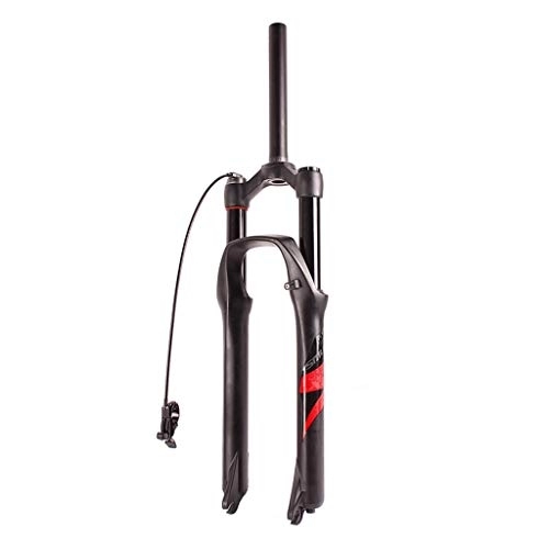 Mountain Bike Fork : aiNPCde 26" 27.5" 29" Mountain Bike Suspension Fork Lightweight 1-1 / 8" Bicycle Air Forks Remote Lockout Unisex - Travel: 120MM (Color : Red, Size : 27.5 inch)