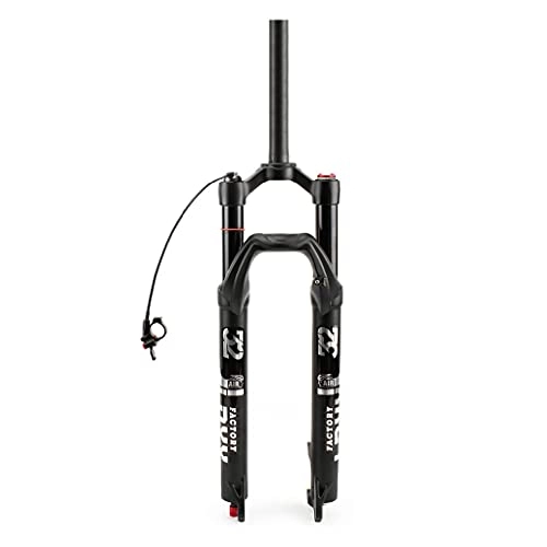 Mountain Bike Fork : aiNPCde Bike Suspension Fork 27.5 / 29 inch, Straight Tube 28.6mm QR 9mm, Manually / Remote Lock Adjustable Damping Front Forks for Mountain Bicycle (Color : Black A Remote, Size : 27.5 inch)