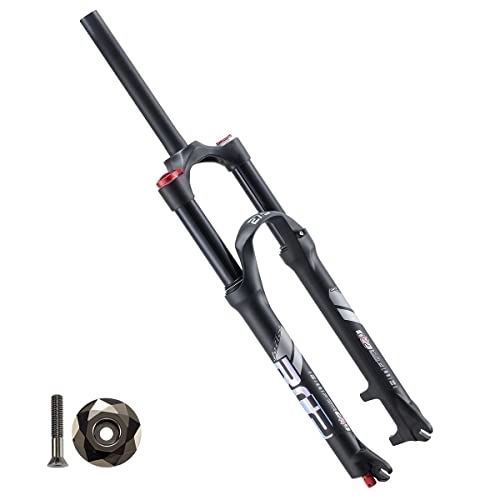 Mountain Bike Fork : aiNPCde Mountain Bicycle Suspension Fork Magnesium Alloy 26 / 27.5 Inch MTB Front Forks Double Air Chamber with Top Cap (Color : Black, Size : 26 inches)