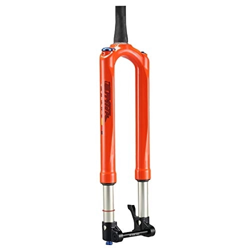 Mountain Bike Fork : aiNPCde Mountain Bike Air Front Fork 26 27.5 Inch, Carbon Fiber XC Competition MTB Suspension Fork Shock Absorber - Orange (Size : 27.5 inches)