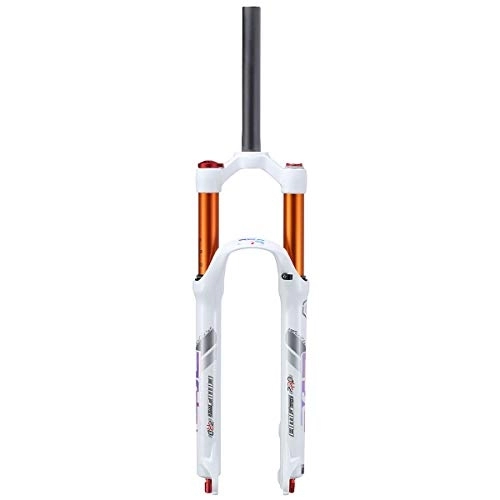 Mountain Bike Fork : aiNPCde Mountain Bike Front Fork 26 27.5 Inch 1-1 / 8" Suspension, Damping Adjustment MTB Air Fork Alloy 9mm (QR) Travel: 120mm (Color : White, Size : 26 inches)