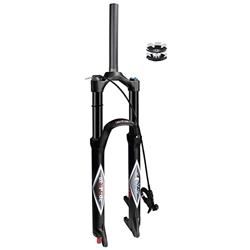 Mountain Bike Fork : aiNPCde Mountain Bike MTB Air Suspension Front Fork 26 27.5 29 Inch 140mm Travel Black, Ultralight Alloy Straight / Tapered Tube Bicycle Forks for 1.5-2.45" Tires
