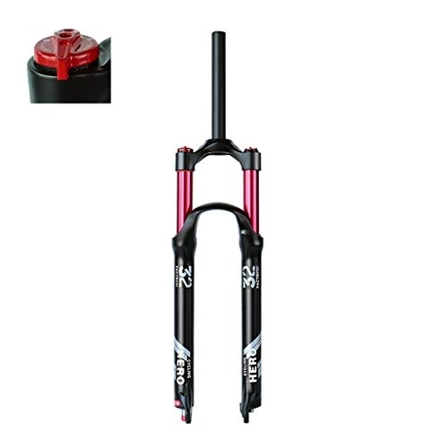 Mountain Bike Fork : aiNPCde MTB Air Fork Suspension 26 / 27.5 / 29 Inches, Mountain Bike Front Fork 9mm QR With Rebound Adjustment Manual Lock / Remote Lock Red Tube (Color : Manual lock, Size : 26)
