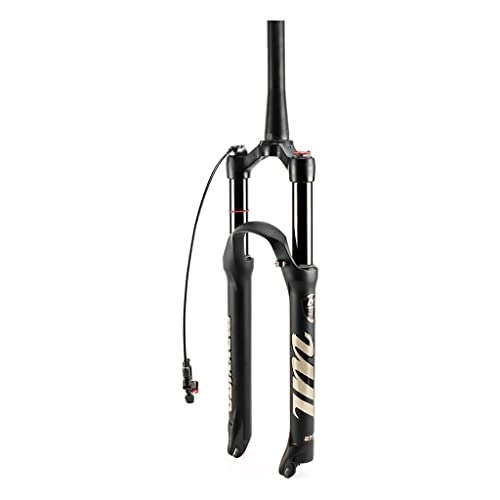 Mountain Bike Fork : Air Fork 26" Mountain Bike 1-1 / 8" Straight Tapered Steerer, 29inch Bicycle Suspension Fork Travel 120mm QR 9mm Black (Color : Tapered Remote Lockout, Size : 26)