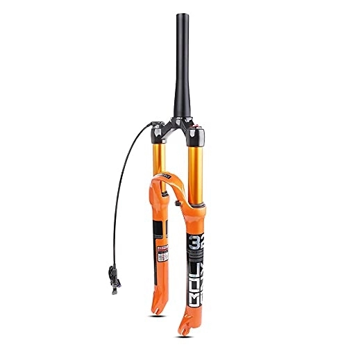 Mountain Bike Fork : Air Mountain Bike Suspension Fork, Magnesium Alloy Straight / Tapered RL / HL 28.6mm QR 9mm Travel 100mm MTB Forks, Gas Shock XC / AM Bicycle (Color : Tapered Remote, Size : 29in)