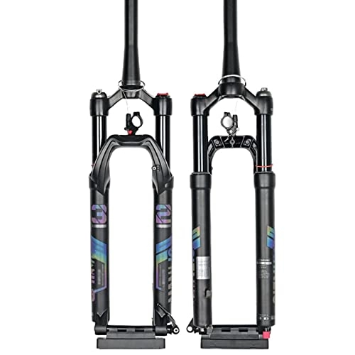 Mountain Bike Fork : Air MTB Cycling Suspensions Forks 27.5 29 Inch Shoulder Control / Wire Control Mountain Bicycle Suspension Forks Tapered Tube Rebound Adjust Thru Axle 15 Mm Travel 100Mm Disc Brake B, 27.5 Inch
