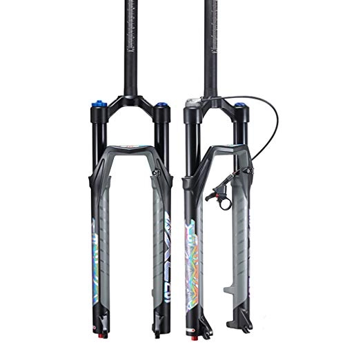 Mountain Bike Fork : Air Suspension Bicycle Fork, Mountain Bike Aluminum Magnesium Alloy Mtb Fork Bike, Itinerary 120 Cone Pipeline Control Barrel Shaft Bicycle Suspension, B-27.5inch
