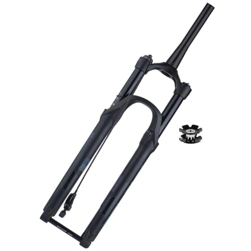 Mountain Bike Fork : Air Suspension Fork 26 / 27.5 / 29 In Mountain Bike Travel 100mm With Damping Tapered Tube 1 / 1 / 2“ Thru Axle 15x110mm Front Forks Disc Brake RL (Color : Black, Size : 27.5inch) (Black 26inch)
