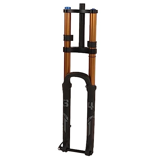 Mountain Bike Fork : Airshi Mountain Bike Front Fork, Bicycle Suspension Fork Quiet Ride Straight Tube Gold For Bicycle Maintenance