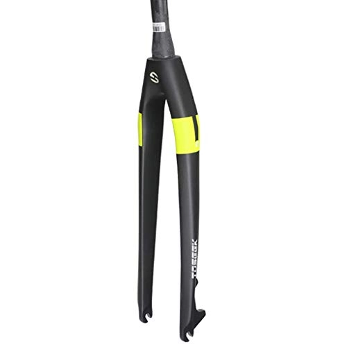 Mountain Bike Fork : AISHANG Mountain Bike Hard Fork, 1-1 / 8" Conical Tube Front Fork Full Carbon Fiber Bicycle Accessories Disc Brake 26 / 27.5 Inch 29 Inch, Yellow-27.5 inch