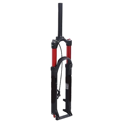 Mountain Bike Fork : Alomejor Mountain Bike Front Fork Dual Air Chamber Damping Red Straight Remote Lockoutfor Bike Accessories