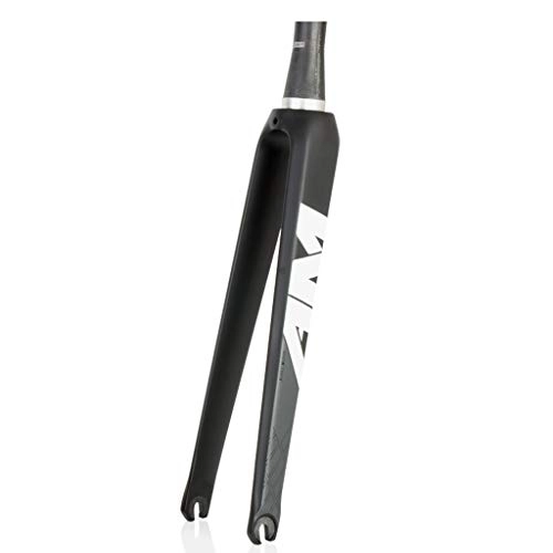 Mountain Bike Fork : AM / R9 Road Bike Suspension Front Fork, 700C Ultra-lightweight Carbon Fiber Cone Tube Rigid Hard Fork (black / white)