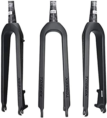 Mountain Bike Fork : Amdieu Carbon Fiber Mountain Bike Fork, Rigid Tapered Fork MTB Bike Fork Parts 26 / 27.5 / 29Inch Accessories Taper Tube Full Carbon Front Fork Accessories (Color : Black, Size : 26inch)