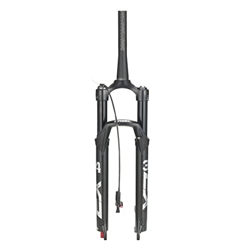 Mountain Bike Fork : Asiacreate 26 / 27.5 / 29 Inch Air Suspension Fork 100mm Travel QR 9mm Thru Axle 15 * 100mm MTB Air Fork Remote Lockout Straight / Tapered Steerer Mountain Bike Front Forks (Color : 26''1-1 / 2, Size : QR)