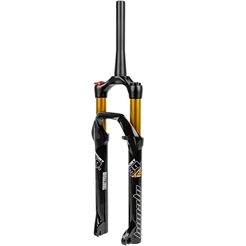 Mountain Bike Fork : Asiacreate 26" 27.5" 29" MTB Mountain Bike Fork 1-1 / 2" Tapered Tube Travel 100mm Air Front Suspension Fork QR 9mm Remote Lockout Suspension Forks for XC Bicycles (Color : Black, Size : 26inch)