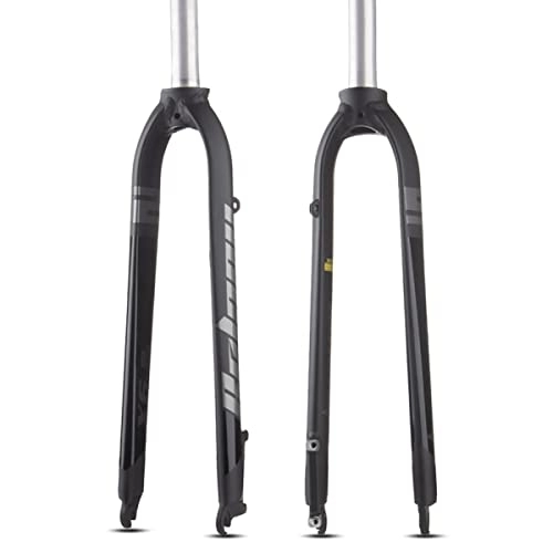 Mountain Bike Fork : Asiacreate 26 / 27.5 / 29" Rigid Fork 1-1 / 8" Threadless Straight Tube Full Aluminum Alloy MTB Fork Disc Brake QR 9mm Light Mountain Bike Front Forks For 2.35 Tire (Color : Black gray, Size : 26'')