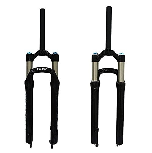 Mountain Bike Fork : Asiacreate 27.5-inch Bike Air Suspension Fork 1-1 / 8 Straight Tube QR 100mm Manual Lockout Bicycle Air Forks 100mm Travel Disc Brake MTB Front Fork (Color : Black, Size : 27.5inch)