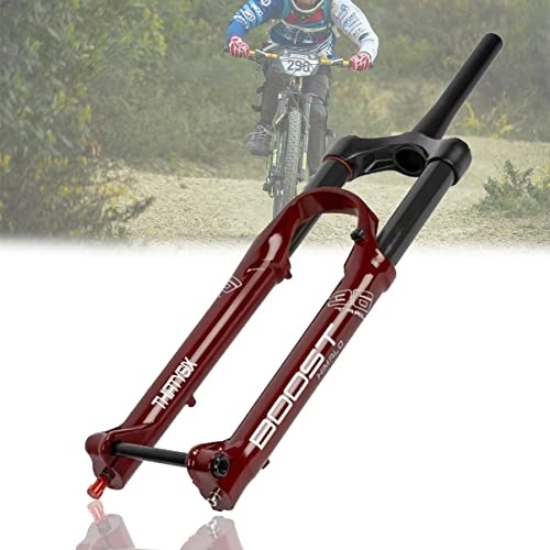 Mountain Bike Fork : Asiacreate MTB Downhill Suspension Fork 27.5 29 Inch Disc Brake Mountain Bike Front Fork Tapered Tube Air Forks Thru Axle 15mm Travel 140mm With Damping DH Fit TRAIL (Color : Red, Size : 27.5'')