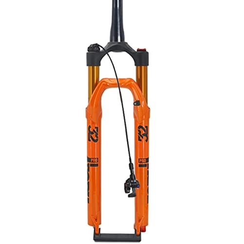 Mountain Bike Fork : Asiacreate MTB Suspension Fork 27.5 / 29 Inch Rebound Adjustment 1-1 / 2 Mountain Bike Fork QR 9mm 28.6mm Tapered Remote Lockout Air Front Fork (Color : Orange, Size : 29inch)