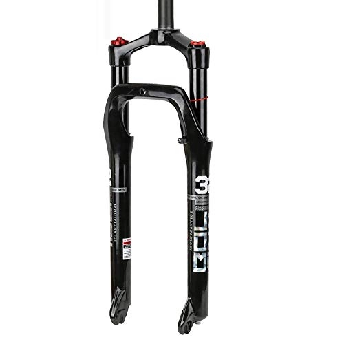 Mountain Bike Fork : AXROAD MALL Bicycle Shock Absorber Front Fork Fat Tire Bicycle Magnesium Alloy Shock Absorber Gas Fork Bicycle Accessories 135mm (Color : Black, Size : 26Inch)