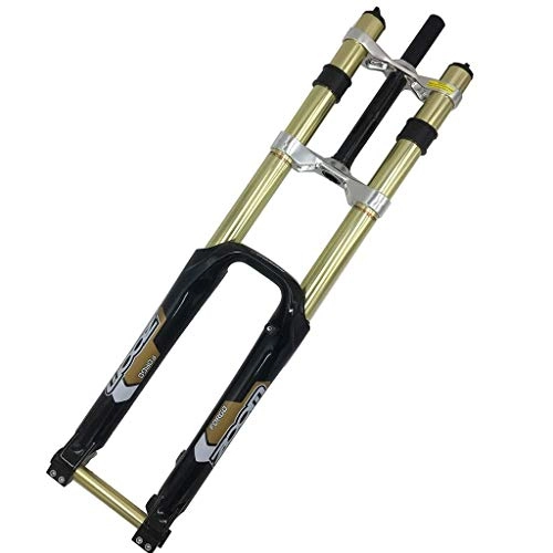 Mountain Bike Fork : BaiHogi Mountain Bike AM Suspension Fork, 26 Inch Double Shoulder Bicycle Front Fork Disc Brakes Downhill Front Fork With Damping Bicycle Assembly Accessories (Color : Black, Size : 26inch)