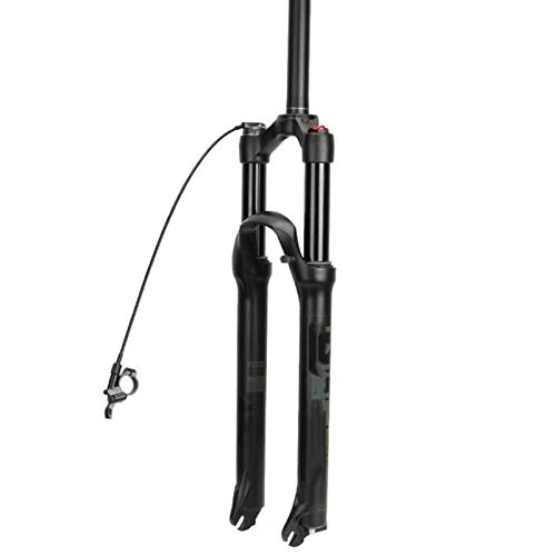 Mountain Bike Fork : Bewinch Mountain Bicycle Suspension Forks, 26 / 27.5 / 29 Inch MTB Bike Front Fork with Damping Adjust Air Pressure, Straight Tube (Cone Tube), Remote Lockout 100Mm Travel 28.6Mm, Straight pipe, 27.5in