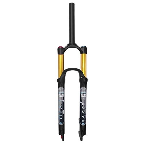 Mountain Bike Fork : Bicycle Air Fork Suspension 140mm Travel -WQ-006 Mountain Bike MTB Forks Adjustable Damping 26 / 27.5 / 29 (Color : Straight Manual Lockout, Size : 27.5")
