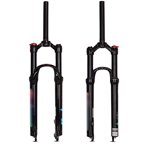Mountain Bike Fork : Bicycle Air Fork Suspension Air Fork MTB Bicycle Air Fork 26 / 27.5 / 29 Inch Aluminum Alloy Air Straight Quick Release Forks For Bicycle Accessories fit Mountain Bike ( Color : 27.5 Straight Manual )