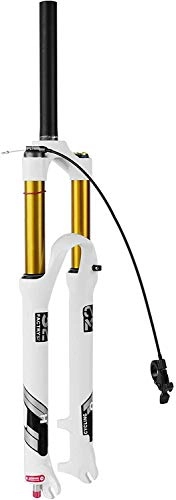 Mountain Bike Fork : Bicycle Air MTB Front Fork 26 / 27.5 / 29 Inch, 140mm Travel Lightweight Alloy 1-1 / 8" Mountain Bike Suspension Forks 9mm White Cycling Suspensions, Straight Remote, 26 inch