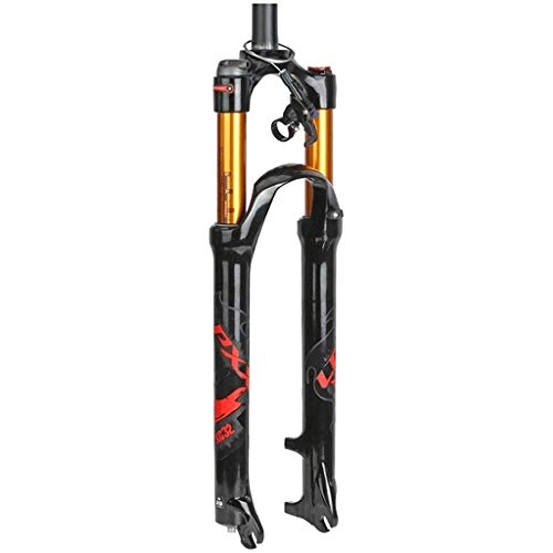 Mountain Bike Fork : Bicycle Fork 26 27.5 29 In Shock Absorber Air MTB Suspension Bicycle Straight Tube / Shoulder Cone / Remote Control Brake Disc Travel 100mm QR 9mm, C-29inch