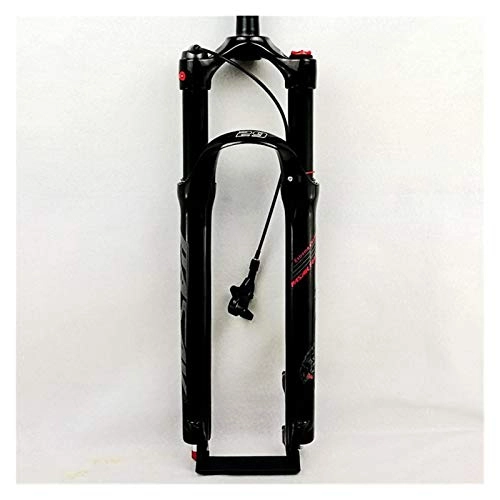 Mountain Bike Fork : Bicycle fork 26" 27.5" 29 Inch Bicycle Fork MTB Mountain Bike Suspension Fork Air Damping Front Fork Remote And Manual Control HL RL bicycle fork mount bracket (Color : 29RL gloss black)