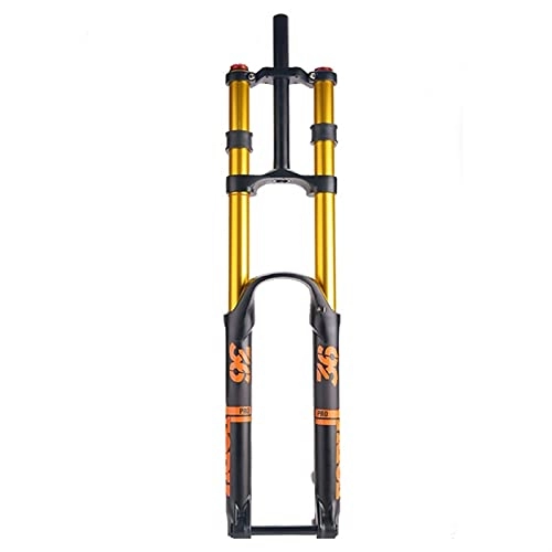 Mountain Bike Fork : Bicycle Fork 36 Tube Double Shoulder Front Fork 27.5 Inch Mountain Bike Downhill Front Fork 29 Inch Bicycle Front Fork Air Fork Damping 15 * 110 (Color : Brass, Size : 29INCH)