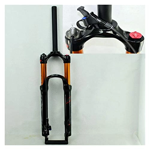 Mountain Bike Fork : Bicycle fork Bicycle Air Fork 26" 27.5" 29inch ER 1-1 / 8“”MTB Mountain Bike Suspension Fork Air Resilience Oil Damping Line Lock For Over bicycle fork mount bracket (Color : 26RL gloss black)