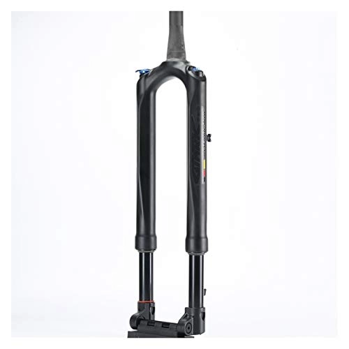 Mountain Bike Fork : Bicycle fork Bicycle Carbon Fork MTB Mountain Bike Fork Air 27.5 29" RS1 ACS Solo 15MM*100 Predictive Steering Suspension Oil and Gas Fork bicycle fork mount bracket (Color : 27.5inch Black)