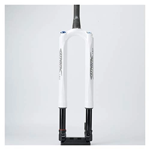 Mountain Bike Fork : Bicycle fork Bicycle Fork Mountain Bike Fork 27.5 29er RS1 ACS Solo Air 100 * 15MM Predictive Steering Suspension Oil And Gas Fork bicycle fork mount bracket (Color : 29INCH White)