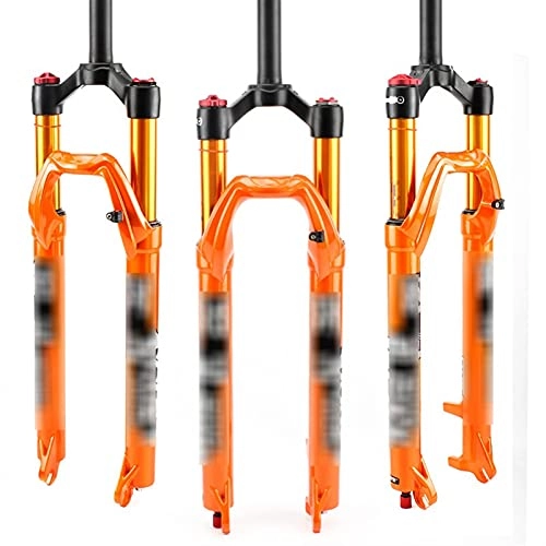 Mountain Bike Fork : Bicycle Fork Mountain Bike Air Fork 27.5 29 Inch Pneumatic Fork with Damping Rebound Adjustment (Color : 29 inch Orange, Size : D)