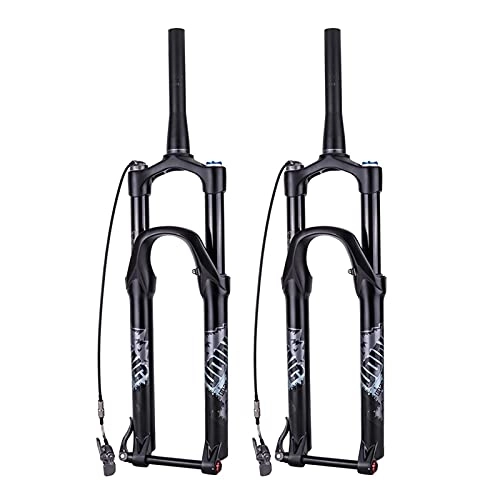 Mountain Bike Fork : Bicycle Fork Mountain Bike Front Fork 26 / 27.5 Cone Pipeline Control Barrel Shaft Damping Magnesium Alloy Air Fork Lockable Front Fork
