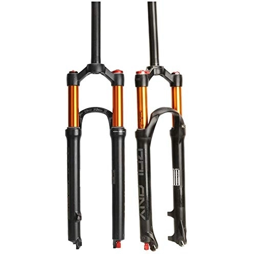 Mountain Bike Fork : Bicycle Fork Mountain Bike Front Suspension Fork Air Mountain Bike Suspension Fork 26 27.5 29 Inch Straight Tube 1-1 / 8" Qr 9Mm Travel 100Mm Manual / Crown Lockout Mtb Forks 1790G Bicycle Cycling, Gold,