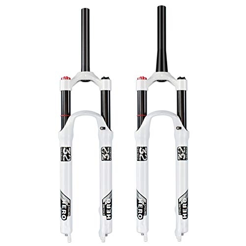 Mountain Bike Fork : Bicycle fork MTB Fork Suspension Plug Air Fork Stroke 100-120mm Magnesium Alloy 1680g Black and White Mountain Bike Front Fork bicycle fork mount bracket (Color : Chocolate)