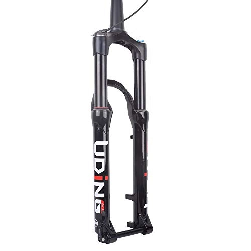 Mountain Bike Fork : Bicycle Frame Set Magnesium Alloy Wire Control Fork Mountain Bike 26 / 27.5 Inch Cone Tube Rear Axle Air Pressure Shock Absorber Front Fork Black Bicycle Accessories ( Color : Black , Size : 26Inch )