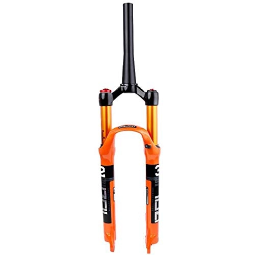 Mountain Bike Fork : Bicycle Front Fork 26 / 27.5 / 29 inch MTB Bicycle Magnesium Alloy Suspension Fork, Tapered Steerer and Straight Steerer Front Fork Shoulder control (Color : Tapered-manual, Size : 26 inch)
